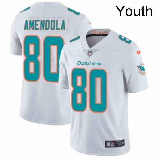 Youth Nike Miami Dolphins 80 Danny Amendola White Vapor Untouchable Limited Player NFL Jersey